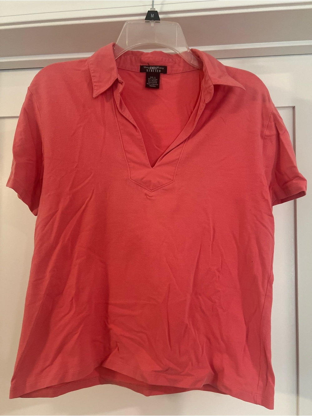 Tailor B. Moss Coral Pink Short Sleeve Polo Tee